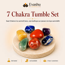 Load image into Gallery viewer, Authentic natural 7 Chakra Tumble Tumble Set for Complete Balance and Meditation Support, shown as the main Evashu product view