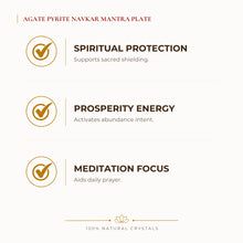 Load image into Gallery viewer, Agate with Pyrite Charging Plate benefits for wealth attraction and prosperity intention, explained in an Evashu natural-crystal guide