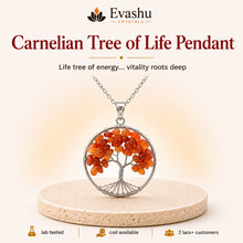 Load image into Gallery viewer, Authentic natural Carnelian Tree of Life Pendant for Rooted Vitality and Confidence Growth, shown as the main Evashu product view