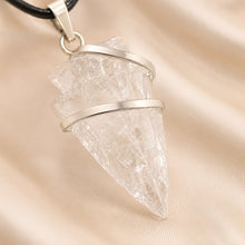 Load image into Gallery viewer, Close-up of authentic natural Clear Quartz showing crystal texture, colour and craftsmanship