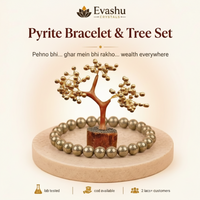 Certified Natural Golden Pyrite Bracelet & Tree Set - Wealth Flow & Home Prosperity