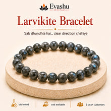 Load image into Gallery viewer, Authentic natural Larvikite Bracelet for Clarity and Direction, shown as the main Evashu product view