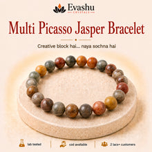 Load image into Gallery viewer, Authentic natural Multi Picasso Jasper Bracelet for Creativity and Fresh Perspective, shown as the main Evashu product view