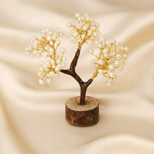 Load image into Gallery viewer, Pearl Crystal Tree displayed fully on white silk cloth to show its natural colour, shape and finish