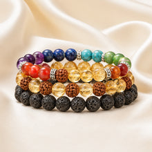 Load image into Gallery viewer, Studies & Career Bracelet Combo displayed fully on white silk cloth to show its natural colour, shape and finish