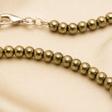 Load image into Gallery viewer, Close-up of authentic natural Pyrite showing crystal texture, colour and craftsmanship – pyrite anklet pack of 2 natural crystal daily wear