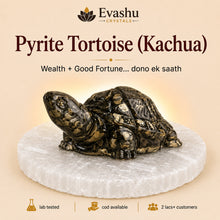 Load image into Gallery viewer, Authentic natural Pyrite Tortoise with Free Selenite Charging Plate | Wealth Growth & Business for wealth attraction and prosperity intention, shown as the main
