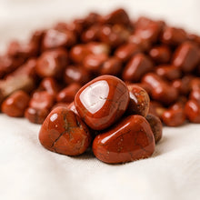 Load image into Gallery viewer, Close-up of authentic natural Red Jasper showing crystal texture, colour and craftsmanship – red jasper chips stone symbol of strength stability and grounding