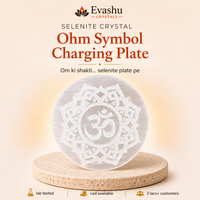 Certified Natural Selenite OM Charging Plate - Crystal Charging & Spiritual Focus