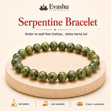Load image into Gallery viewer, Authentic natural Serpentine Bracelet for Inner Detox and Emotional Release, shown as the main Evashu product view