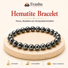 Load image into Gallery viewer, Authentic natural Silver Hematite Bracelet for Grounding Stability and Focus Support, shown as the main Evashu product view