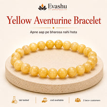 Load image into Gallery viewer, Authentic natural Yellow Aventurine Bracelet for Self-Belief and Positive Action, shown as the main Evashu product view