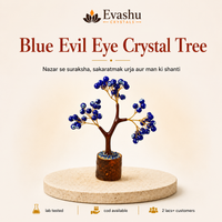 Certified Natural Blue Evil Eye Crystal Tree - Nazar Protection & Good Luck | Buy Online