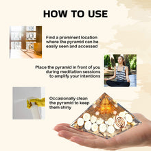 Load image into Gallery viewer, Original Gomti Chakra Orgone Pyramid - Reiki Healing, Vastu Protection & Decorative Showpiece - Scale Reference | Natural Seven Chakra Crystal Crystal Product for Evil Eye Protection & Negative Energy Shield