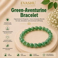 Green Aventurine Bracelet – Natural Beaded Bracelet for Health, Balance & Everyday Wear | Unisex Crystal Jewellery