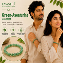 Load image into Gallery viewer, Green Aventurine Bracelet – Natural Beaded Bracelet for Health, Balance & Everyday Wear | Unisex Crystal Jewellery - On Hand View | Natural Green Aventurine, Seven Chakra Crystal Bracelet for Wealth & Abundance