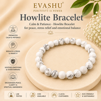 Howlite Bracelet – Natural Stone Bracelet for Calm Focus, Emotional Wellness & Everyday Wear | Unisex Crystal Jewellery