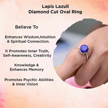 Load image into Gallery viewer, Lapis Lazuli Ring (Adjustable) – Symbol of Wisdom, Truth, and Royal Protection – Perfect for Unisex Wear - Scale Reference | Natural Pyrite, Lapis Lazuli, Seven Chakra Crystal Ring for Evil Eye Protection & Negative Energy Shield