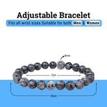 Load image into Gallery viewer, Protection & Intuition - Larvikite Bracelet for grounded clarity and inner steadiness - Close Up Detail Texture | Natural Crystal Bracelet for Evil Eye Protection & Negative Energy Shield