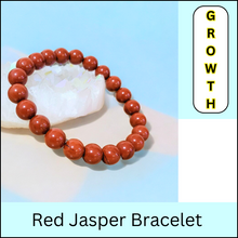 Load image into Gallery viewer, Pack of 4 Crystal Bracelets – Green Aventurine, Silver Hematite, Red Jasper & Rose Quartz | Growth & Balance - Side View | Natural Rose Quartz, Green Aventurine, Red Jasper Crystal Bracelet for Wealth & Abundance