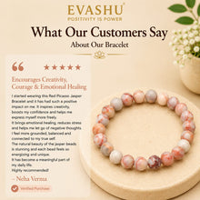Load image into Gallery viewer, Red Picasso Jasper Bracelet – Natural Beaded Bracelet for Creativity, Emotional Balance & Everyday Wear | Unisex Crystal Jewellery - Scale Reference | Natural Red Jasper Crystal Bracelet for Chakra Balance & Energy Alignment
