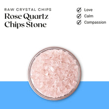 Load image into Gallery viewer, Rose Quartz Chips Stone – Symbol of Love, Compassion, and Emotional Healing – Perfect for Decoration - Front View | Natural Rose Quartz, Seven Chakra Crystal Ring for Love & Relationship Harmony