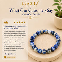 Load image into Gallery viewer, Sodalite Bracelet – Natural Stone Bracelet for Clarity, Confidence & Everyday Wear | Unisex Crystal Jewellery - Scale Reference | Natural Seven Chakra Crystal Bracelet for Success, Confidence & Career Growth