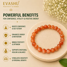 Load image into Gallery viewer, Sunstone Bracelet – Natural Stone Bracelet for Confidence, Vitality & Everyday Wear | Unisex Crystal Jewellery - Close Up Detail Texture | Natural Seven Chakra Crystal Bracelet for Success, Confidence & Career Growth