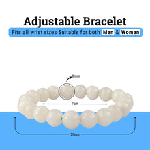 Load image into Gallery viewer, White Agate Crystal Bracelet – Peace, Clarity & Harmonizing Energy Jewellery - Close Up Detail Texture | Natural Seven Chakra Crystal Bracelet for Evil Eye Protection & Negative Energy Shield