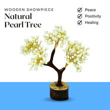 Load image into Gallery viewer, Wooden showpiece featuring a natural pearl tree promoting peace, positivity, and healing energy.