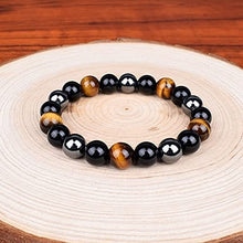 Load image into Gallery viewer, Triple Protection Bracelet – Hematite, Black Obsidian & Tiger’s Eye | Balance, Protection & Positive Energy