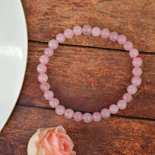 Load image into Gallery viewer, Certified Natural Rose Quartz Stone Bracelet: Unconditional Love & Acceptance