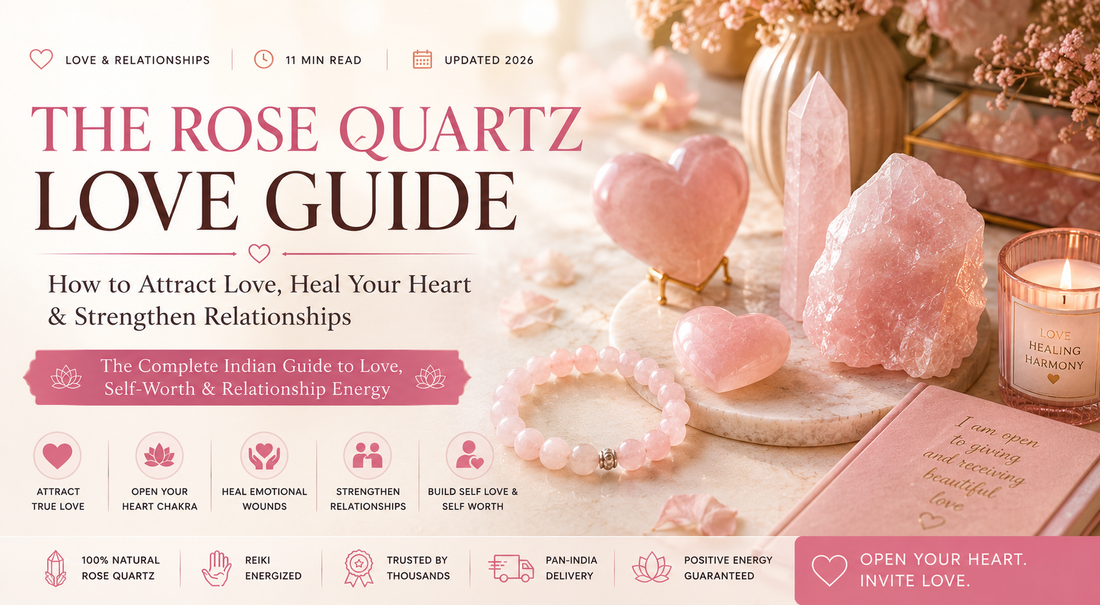 Rose Quartz crystals and bracelet for love attraction, self love and relationship healing