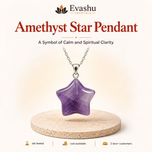 Load image into Gallery viewer, Natural Amethyst star pendant by Evashu Crystals - view 1 - 01 amethyst star pendant hero
