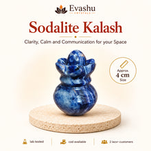 Load image into Gallery viewer, Natural Sodalite 4 cm crystal Kalash by Evashu Crystals - view 1 - 01 evashu sodalite kalash 4cm hero
