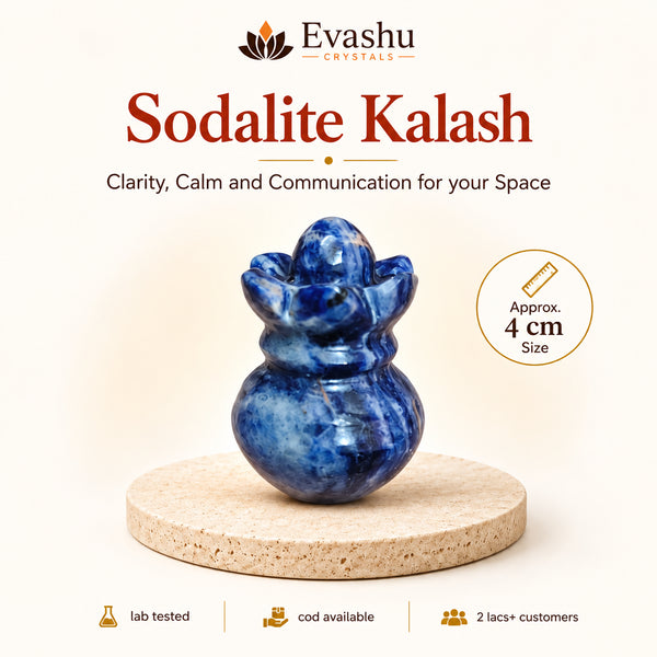 Natural Sodalite 4 cm crystal Kalash by Evashu Crystals - view 1 - 01 evashu sodalite kalash 4cm hero