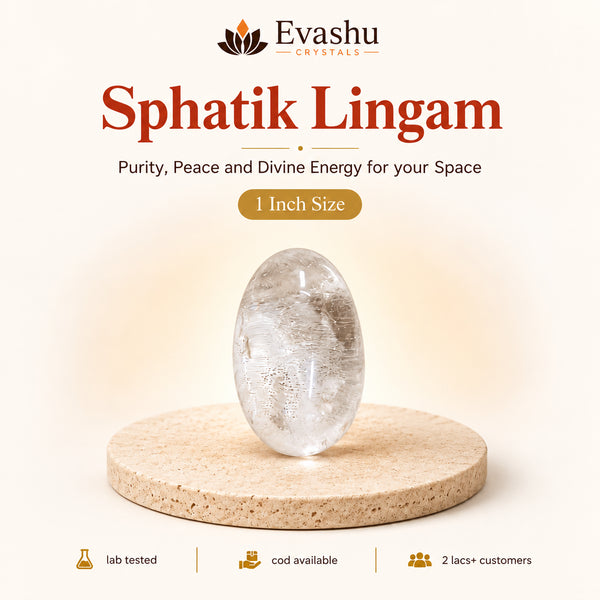 Natural Sphatik clear quartz Lingam approx. 1 inch by Evashu Crystals - view 1 - 01 evashu sphatik lingam hero