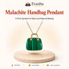 Natural Malachite mini handbag pendant by Evashu Crystals - view 1 - 01 malachite handbag pendant hero
