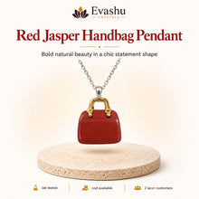 Load image into Gallery viewer, Natural Red Jasper mini handbag pendant by Evashu Crystals - view 1 - 01 red jasper handbag pendant hero
