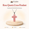 Natural Rose Quartz cross pendant by Evashu Crystals - view 1 - 01 rose quartz cross pendant hero