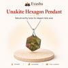 Natural Unakite hexagon pendant by Evashu Crystals - view 1 - 01 unakite hexagon pendant hero
