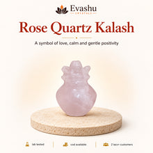Load image into Gallery viewer, Natural Rose Quartz crystal Kalash by Evashu Crystals - view 1 - 01 hero rose quartz kalash
