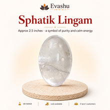 Load image into Gallery viewer, Natural Sphatik clear quartz Lingam approx. 2.5 inch by Evashu Crystals - view 1 - 01 hero sphatik lingam
