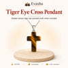 Natural Tiger Eye cross pendant by Evashu Crystals - view 1 - 01 hero tiger eye cross pendant