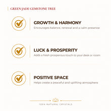 Load image into Gallery viewer, Natural Green Jade crystal tree by Evashu Crystals - view 2 - 02 evashu green jade crystal tree benefits
