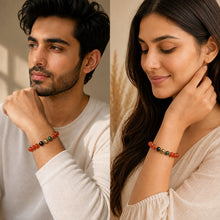 Load image into Gallery viewer, Men and women wearing Aries / Mesh Rashi (मेष राशि) Bracelet
