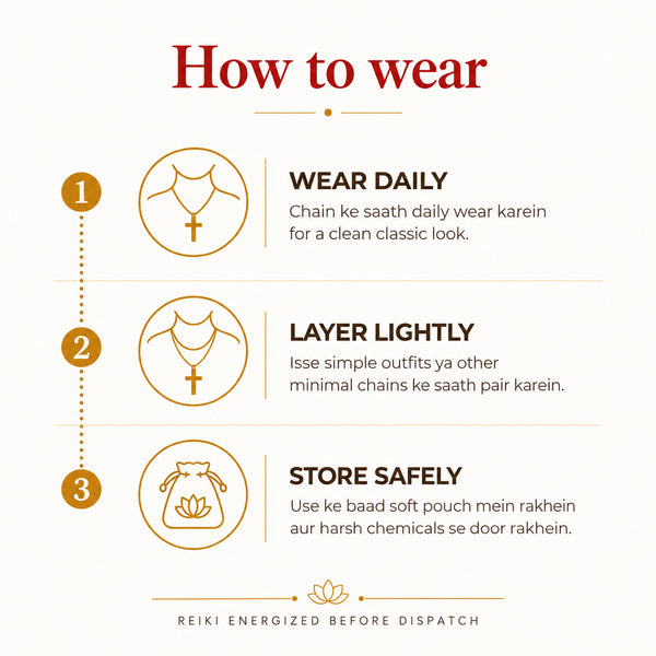 Natural Tiger Eye cross pendant by Evashu Crystals - view 3 - 03 how to wear tiger eye cross pendant