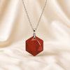 Natural Red Jasper hexagon pendant by Evashu Crystals - view 4 - 04 red jasper hexagon pendant lifestyle product only