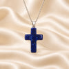 Natural Lapis Lazuli cross pendant by Evashu Crystals - view 4 - 04 lifestyle lapis lazuli cross pendant