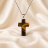 Natural Tiger Eye cross pendant by Evashu Crystals - view 4 - 04 lifestyle tiger eye cross pendant